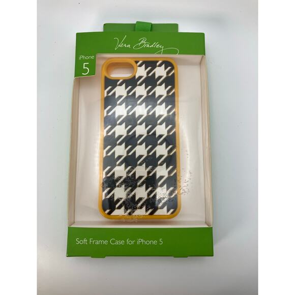 Vera Bradley iPhone 5 Soft Frame Case Bittersweet Houndstooth White New in‎ Box - Picture 1 of 6